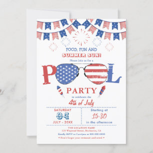 Juli Pool-Party Einladung