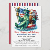 Juli Pool-Party Einladung (Vorne/Hinten)