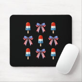Juli Popsicle Bows Coquette American Flag P Mousepad (Mit Mouse)