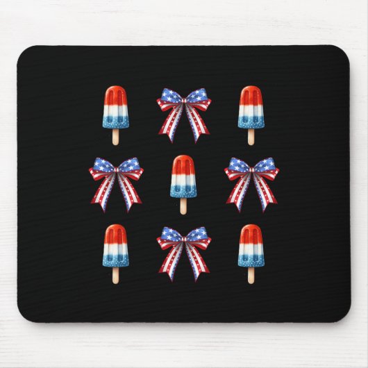 Juli Popsicle Bows Coquette American Flag P Mousepad (Vorne)
