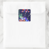 Juli Quadratischer Aufkleber (Tasche)