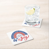 Juli Rechteckiger Pappuntersetzer (Vor Ort)