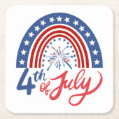 Juli Rechteckiger Pappuntersetzer (Vorderseite)