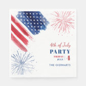 Juli Red White Blue Holiday Party Paper Serviette (Vorderseite)