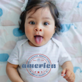 Juli Red White Blue Modern Typografie Baby Strampler
