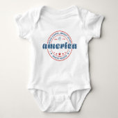 Juli Red White Blue Modern Typografie Baby Strampler (Vorderseite)