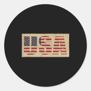 Juli Shirt US-Flagge Vereinigten Staaten Unabhängi Runder Aufkleber