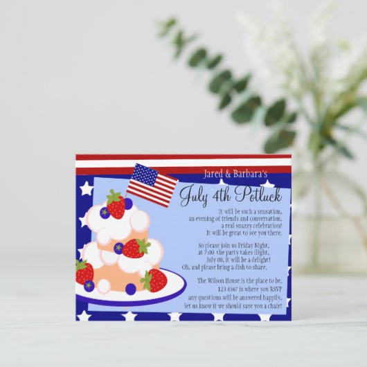 Juli Shortcake Einladung (Stehend Vorderseite)