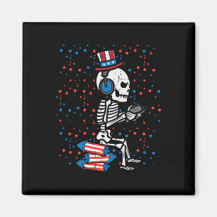 Juli Skeleton Gamer Funny America Jungs Kinder Män Magnet