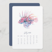 Juli Stand Alone Kalender Tropischen Fisch Menükarte (Vorne/Hinten)