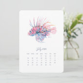 Juli Stand Alone Kalender Tropischen Fisch Menükarte (Stehend Vorderseite)