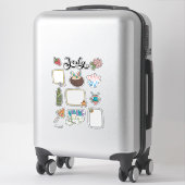 Juli-Sticker-Sheet – Spaß in der Sonne Aufkleber (Koffer)