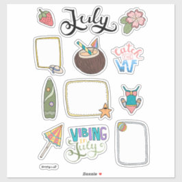 Juli-Sticker-Sheet – Spaß in der Sonne Aufkleber