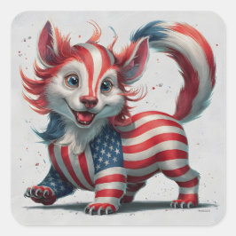 Juli Süße Tier Quadratischer Aufkleber