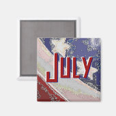 Juli To Do List Magnet (US Flagge) (Vorderseite/Rückseite)