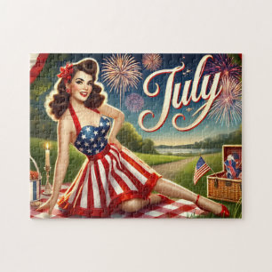 Juli-Unabhängigkeits-Pin-Up-Feier Puzzle