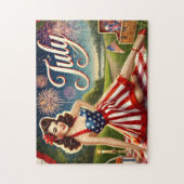 Juli-Unabhängigkeits-Pin-Up-Feier Puzzle (Vertikal)