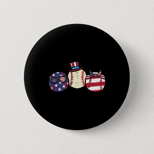 Juli Unabhängigkeitstag im Baseball Amerika Männer Button (Vorderseite)