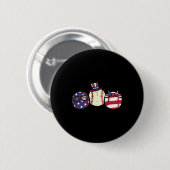 Juli Unabhängigkeitstag im Baseball Amerika Männer Button (Vorne & Hinten)