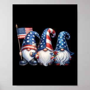 Juli US-Flagge Gnomes Patriot Independence Day A Poster