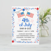 Juli Vierte amerikanische Flagge Bald Eagle GRILLE Einladung (Stehend Vorderseite)