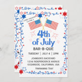 Juli Vierte amerikanische Flagge Bald Eagle GRILLE Einladung (Vorne/Hinten)