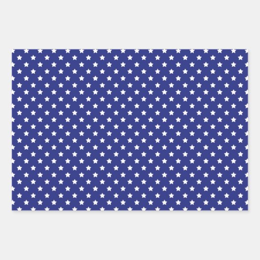 Juli Vierte Sterne Streifen Blumenrot Blau Geschenkpapier Set (Vorderseite 2)