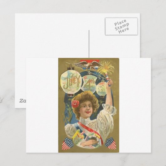 Juli Vintag Postkarte (Vorne/Hinten)