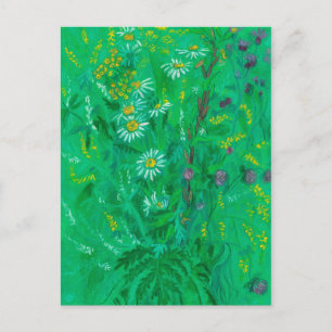 Juli Wildblumen, Sommer-Blume Blumenbemalung Postkarte