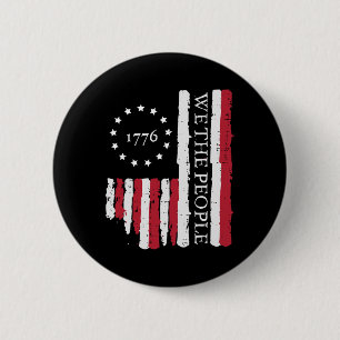 Juli Wir die Volksflagge 1776 Patriotische Männer  Button