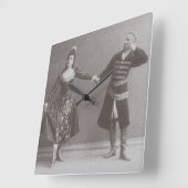 Julia and Felix Kschessinsky in the mazu Quadratische Wanduhr (Winkel)