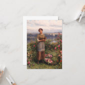 Julia Ansammlung Rose (Schönes Mädchen und Blume) Karte (Vorderseite/Rückseite Beispiel)