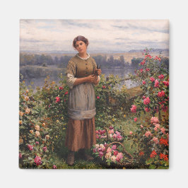 Julia Ansammlung Rose (Schönes Mädchen und Blume) Magnet
