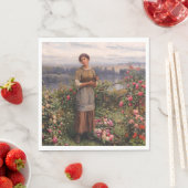 Julia Ansammlung Rose (Schönes Mädchen und Blume) Serviette (Beispiel)