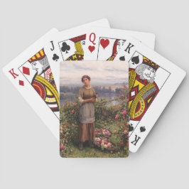 Julia Ansammlung Rose (Schönes Mädchen und Blume) Spielkarten