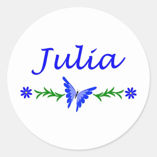 Julia (Blauschmetterling) Runder Aufkleber (Vorderseite)
