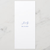 Julia Blue Traditional Elegante Wedding Menükarte (Rückseite)