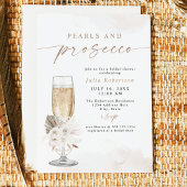 JULIA Boho Floral Pearls & Prosecco Brautparty Einladung