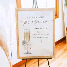 JULIA Boho Floral Pearls & Prosecco Brautparty Poster