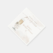 JULIA Boho Floral Pearls & Prosecco Brautparty Serviette (Ecke)