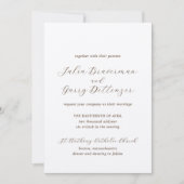 Julia Brown Traditional Elegant Wedding Einladung (Vorderseite)