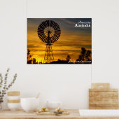 Julia Creek Windmill Sonnenuntergang Poster (Küche)