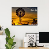 Julia Creek Windmill Sonnenuntergang Poster (Heimbüro)