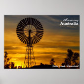Julia Creek Windmill Sonnenuntergang Poster (Vorne)