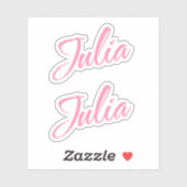 Julia Decorative Name in Pink x2 Aufkleber (Blatt)