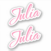 Julia Decorative Name in Pink x2 Aufkleber (Vorderseite)