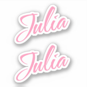 Julia Decorative Name in Pink x2 Aufkleber