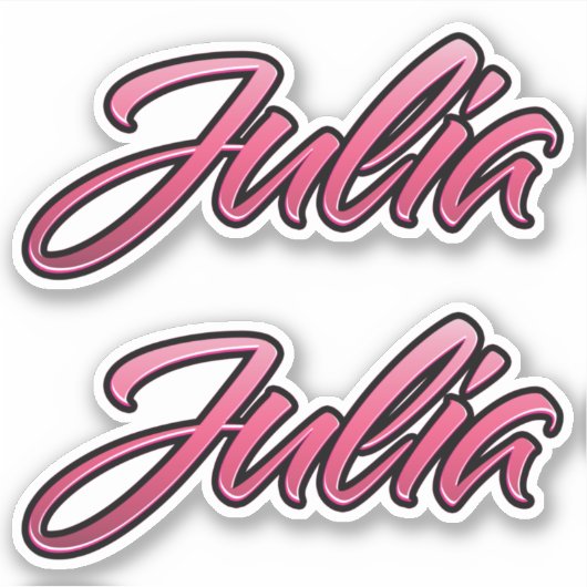 Julia faded pink Aufkleber Sticker Stickerset (Vorderseite)