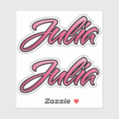 Julia faded pink Aufkleber Sticker Stickerset (Blatt)