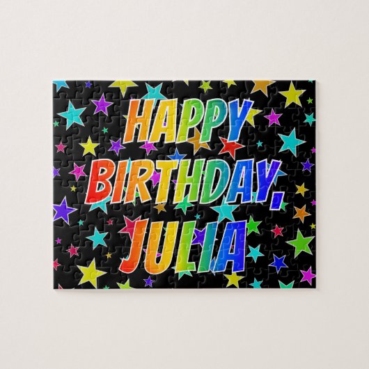 "JULIA" First Name, Fun "HAPPY BIRTHDAY" Puzzle (Horizontal)